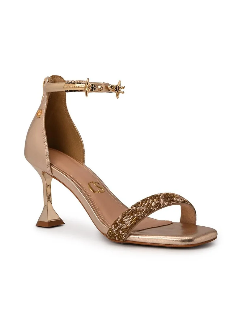 Carmen Steffens Golden Giraffe Metal Sandal