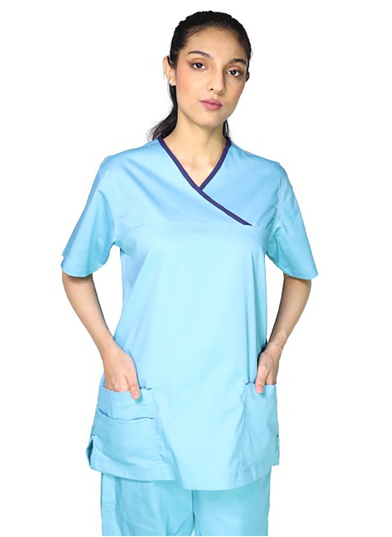 OXYGEN Oxygen Women's Stretch Scrub Set - Aqua Blue B42  - Image 1