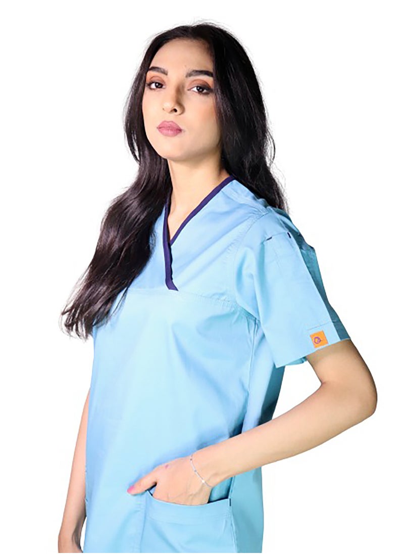 OXYGEN Oxygen Women's Stretch Scrub Set - Aqua Blue B42  - Image 2