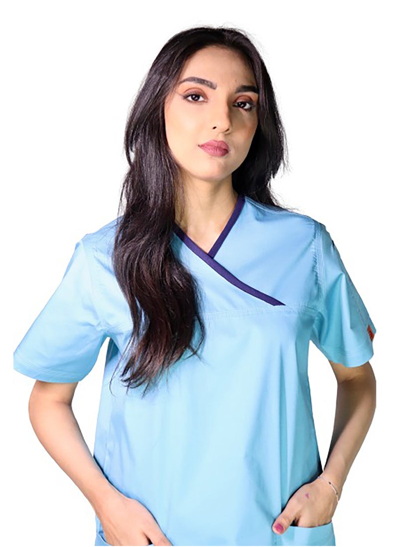 OXYGEN Oxygen Women's Stretch Scrub Set - Aqua Blue B42  - Image 3