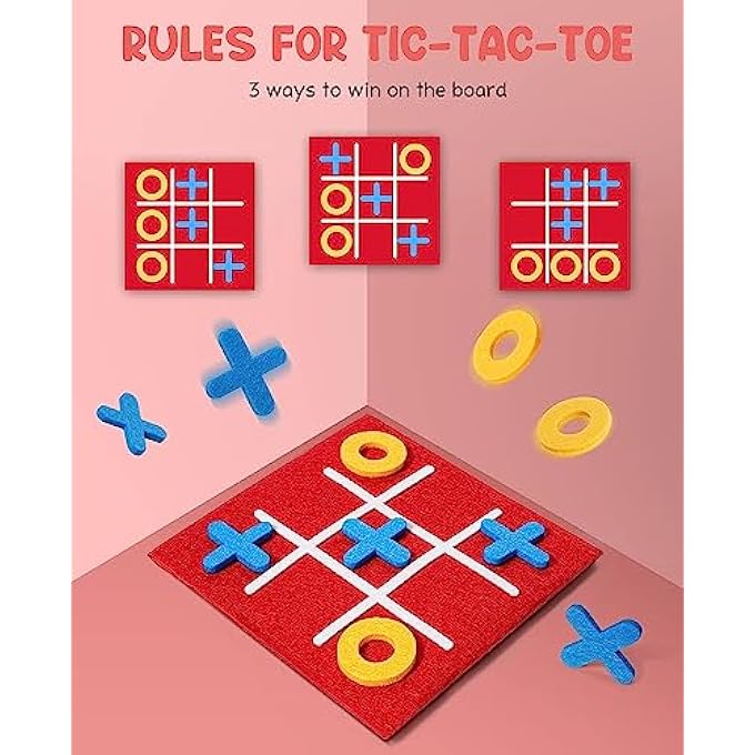 PYEBE Kids and Family Board Game, Tic Tac Toe Mini Board Game Toy ,Birthday Party Favors,Goody Bag,Fun Indoor Game Night Activity,Gifts for Students,Easy to Store (12 Pack) - Image 5