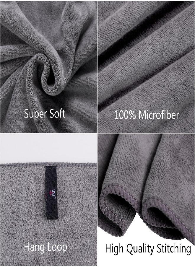 JML - JML Microfiber Bath Towel 2 Pack(30" x 60"), Oversized, Soft, Super Absorbent and Fast Drying, No Fading Multipurpose Use for Sports, Travel, Fitness, Yoga, 30 in x 60 in, Grey 2 Count - Image 1