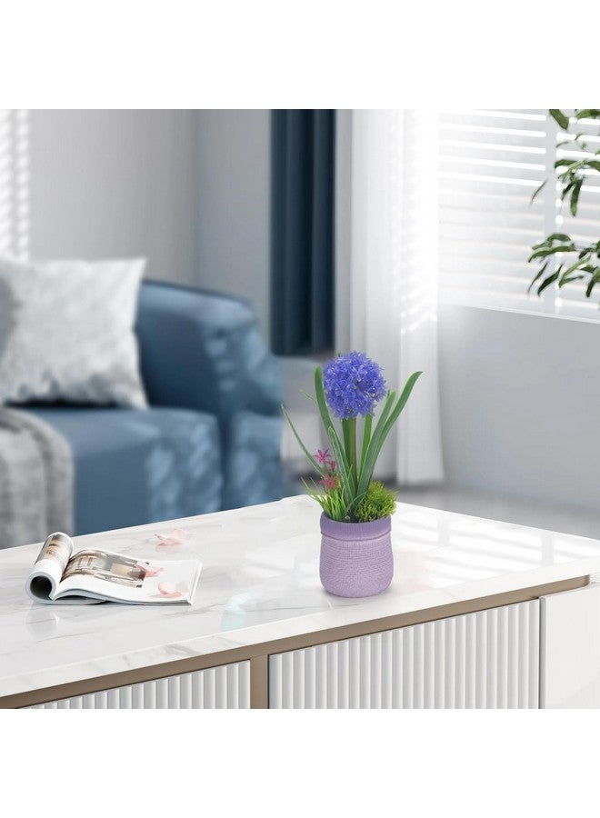 Velener 4PCs Fake Flowers in Vase, Babys Breath Artificial Flowers Indoor, Fake Potted Plants, Hydrangeas, Desk Plants for Home Indoor Bathroom Kitchen Shelf Office Decor(Plastic Vase) - Image 4