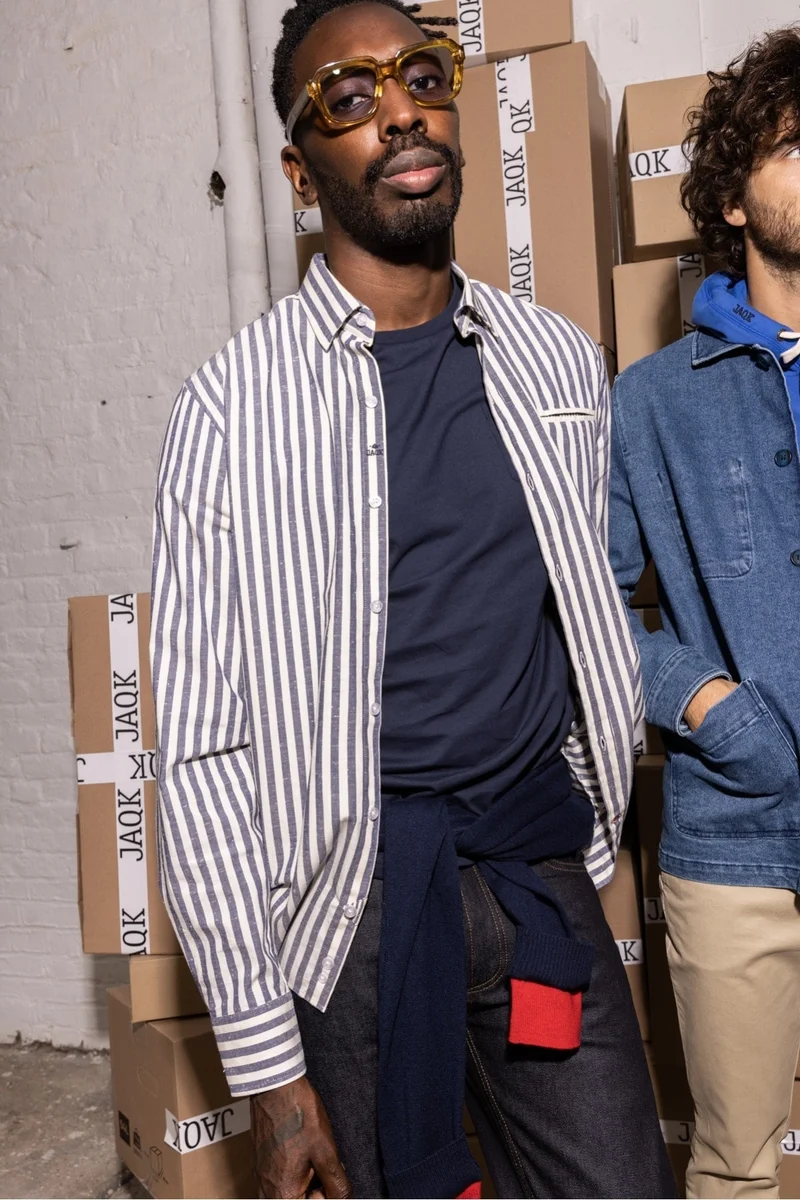 Jaqk W. Sako - Blue Stripes Shirt 100% GOTS cotton
