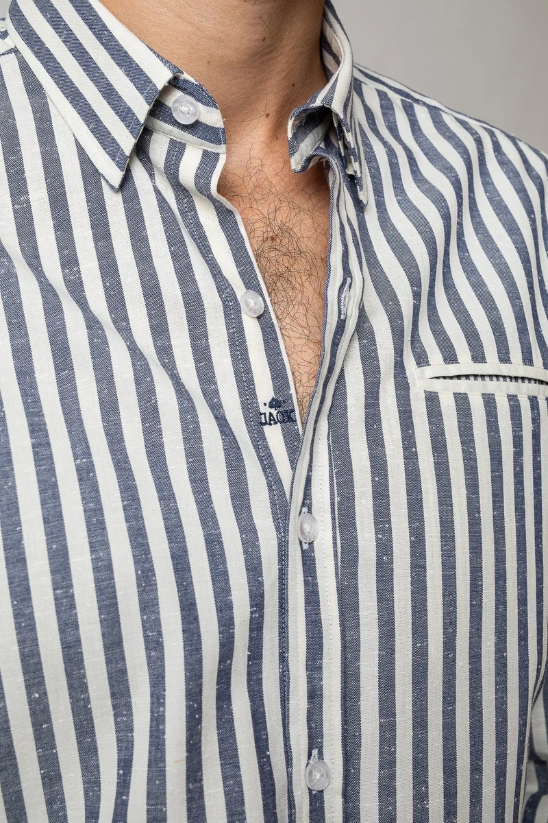 Jaqk W. Sako - Blue Stripes Shirt 100% GOTS cotton