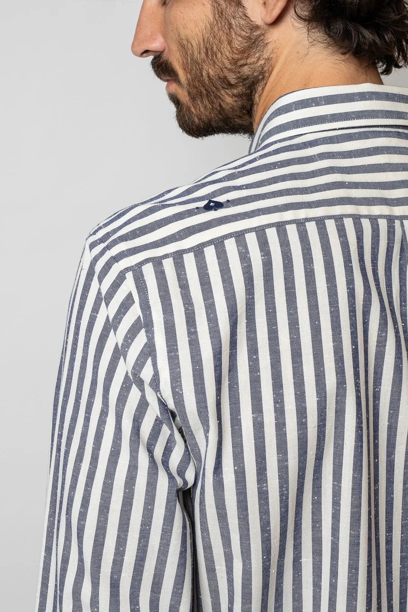 Jaqk W. Sako - Blue Stripes Shirt 100% GOTS cotton