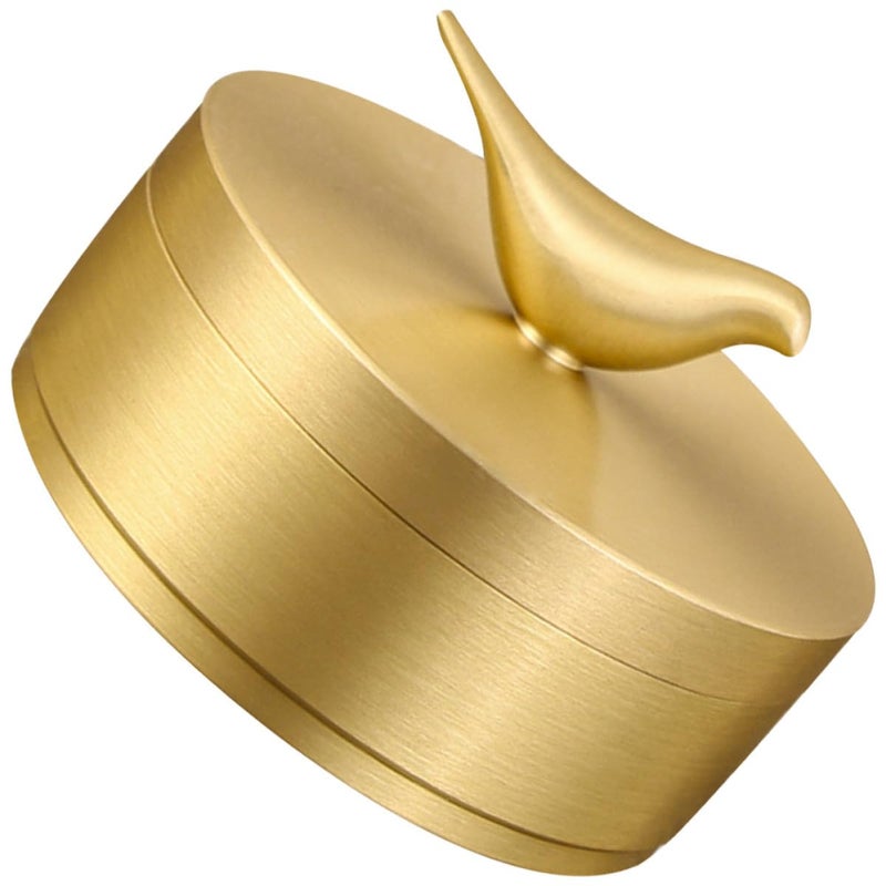 منفضة سجائر نحاسية بغطاء صندوق تخزين محكم صغير لسطح المكتب ديكور منزلي إكسسوار سيارة - Image 2