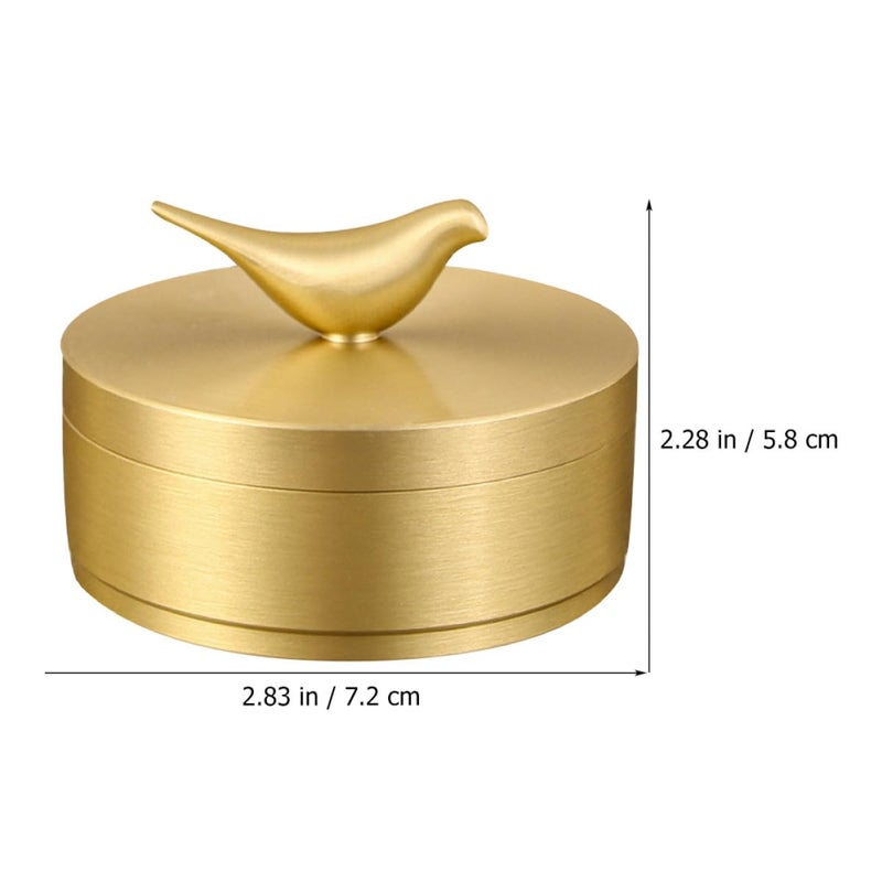 منفضة سجائر نحاسية بغطاء صندوق تخزين محكم صغير لسطح المكتب ديكور منزلي إكسسوار سيارة - Image 5