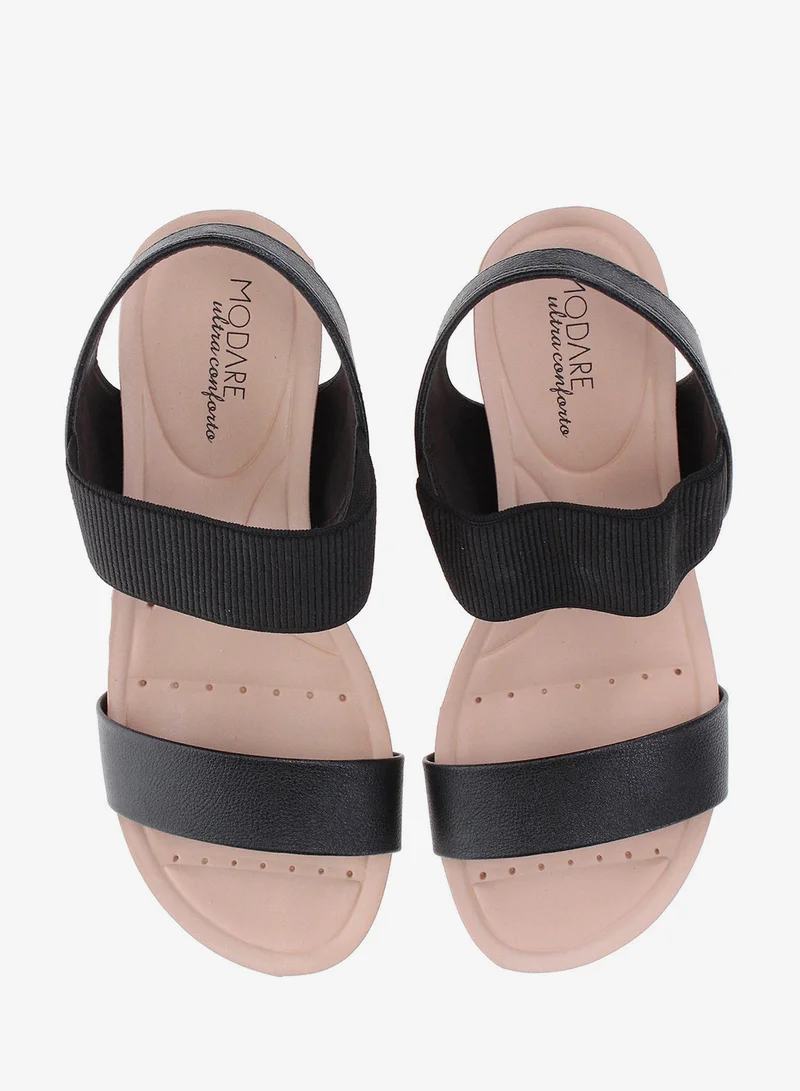 Modare Black Wedge Sandals for Women – Stylish & Comfortable Elevated Footwear for Women | Best Price UAE
