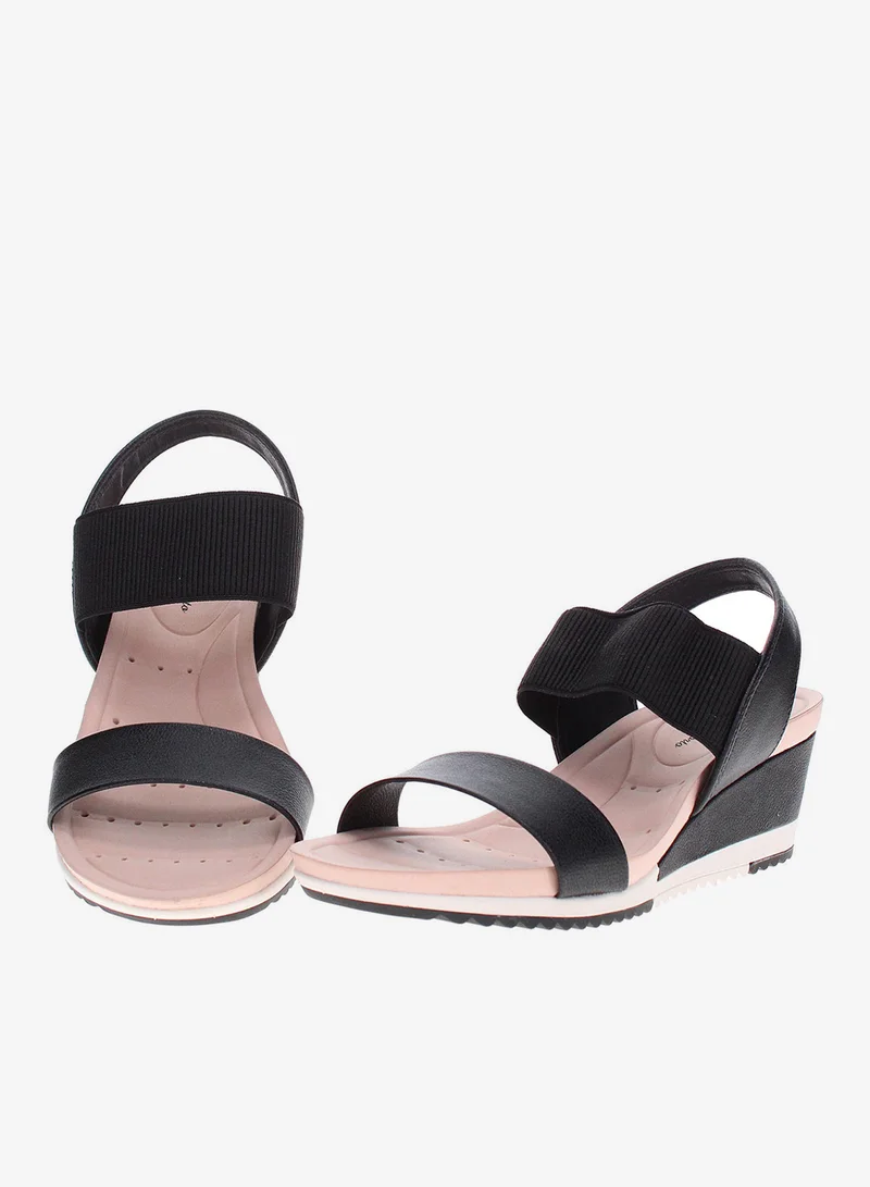 Modare Black Wedge Sandals for Women – Stylish & Comfortable Elevated Footwear for Women | Best Price UAE