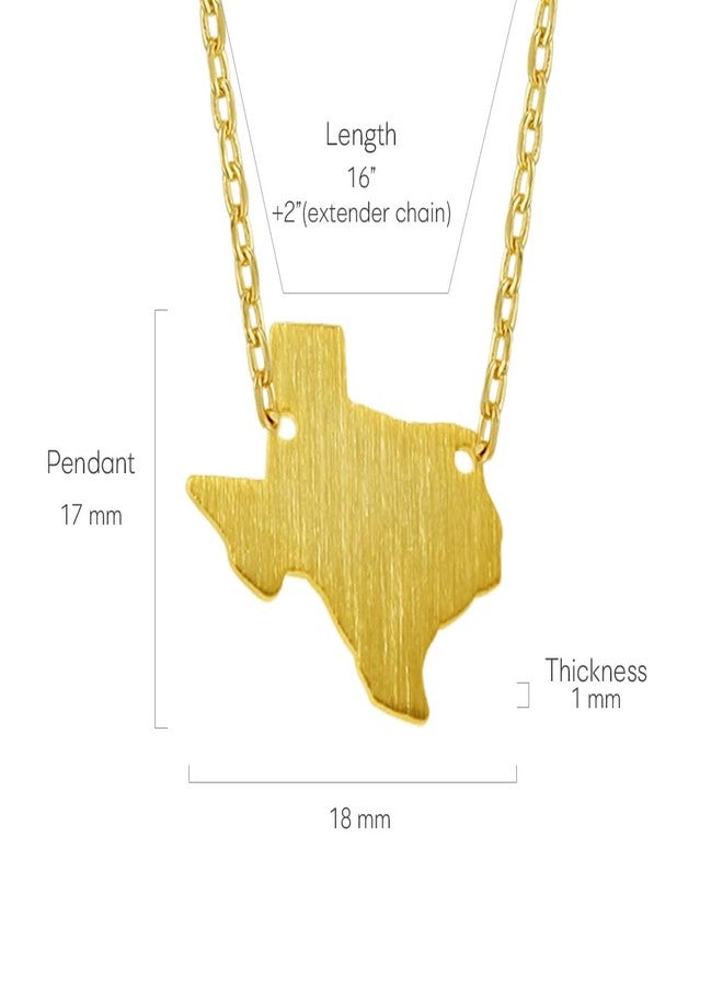 MUSTHAVE Texas 18K Gold Plated Necklace With Message Card, Yellow Gold Color, Anchor Chain, Best Gift Necklace, Size 16 inch + 2 inch Extender, Pendant, Gift Card - Image 2