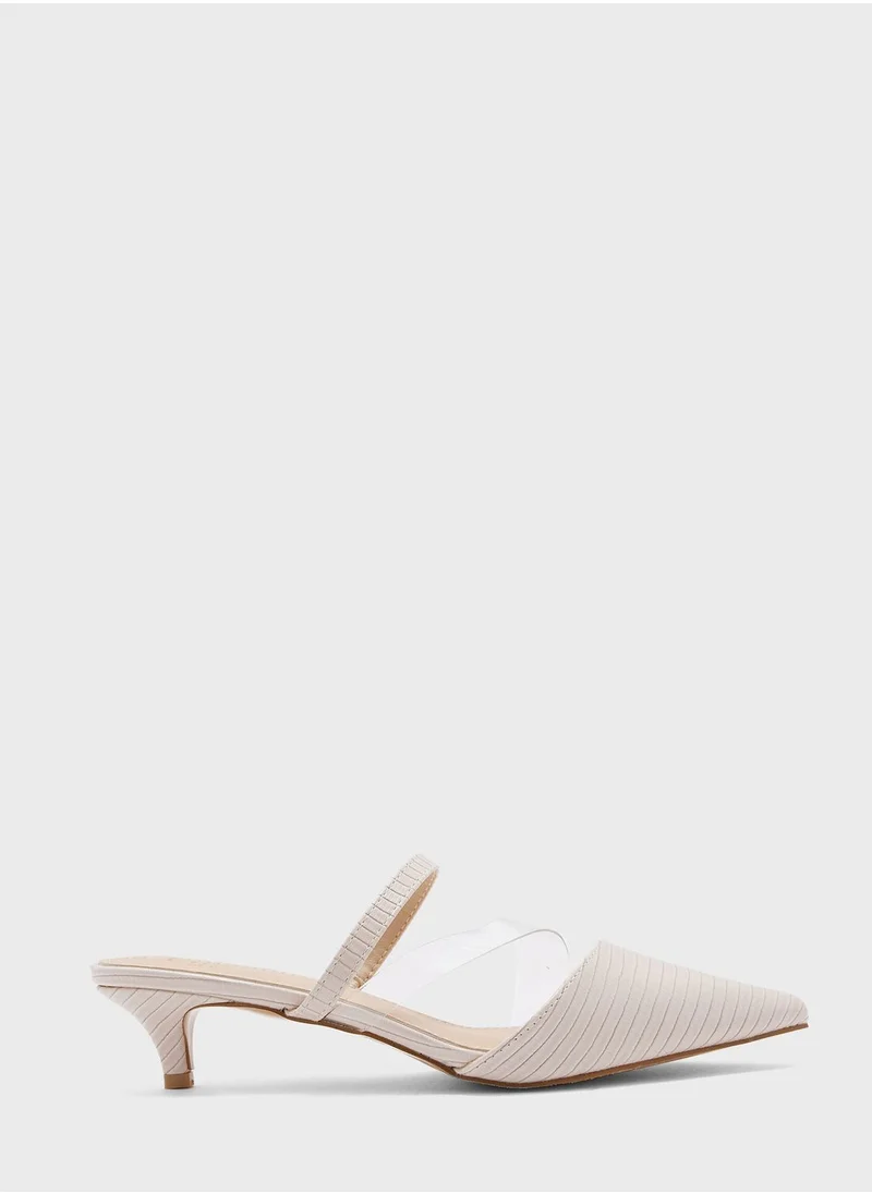 ELLA Clear Strap Detail Slip On Pump