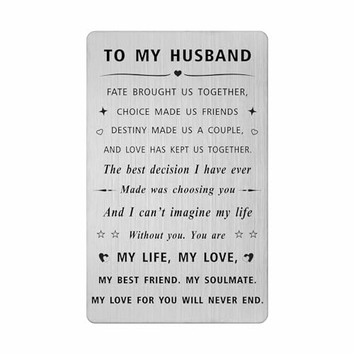 SOUSYOKYO Husband Fathers Day Card from Wife, Personalized I Love My Husband Birthday Gift Ideas, Mens Fathers Day Anniversary Card for Him - Image 1