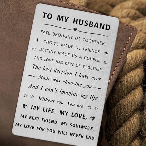 SOUSYOKYO Husband Fathers Day Card from Wife, Personalized I Love My Husband Birthday Gift Ideas, Mens Fathers Day Anniversary Card for Him - Image 5