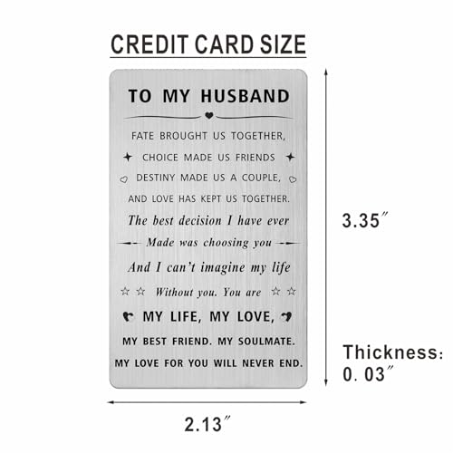 SOUSYOKYO Husband Fathers Day Card from Wife, Personalized I Love My Husband Birthday Gift Ideas, Mens Fathers Day Anniversary Card for Him - Image 2