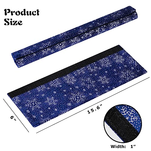 Daixers 3PCS Refrigerator Door Handle Covers Kitchen Decor Keep Appliance Clean Anti-Static Stains for Fridge Dishwashers Velvet (Printed Silver Blue) - Image 2