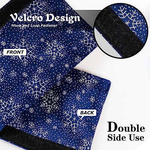 Daixers 3PCS Refrigerator Door Handle Covers Kitchen Decor Keep Appliance Clean Anti-Static Stains for Fridge Dishwashers Velvet (Printed Silver Blue) - Image 4