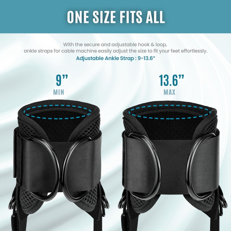 Balency Ankle Straps for Cable Machine Woman, Balency Padded Ankle Strap for Cable Machine Kickback, Cable Ankle Attachment for Gym, Ankle Cuff, Kickback Ankle Strap for Glute Workout, Leg Extensions - Image 3