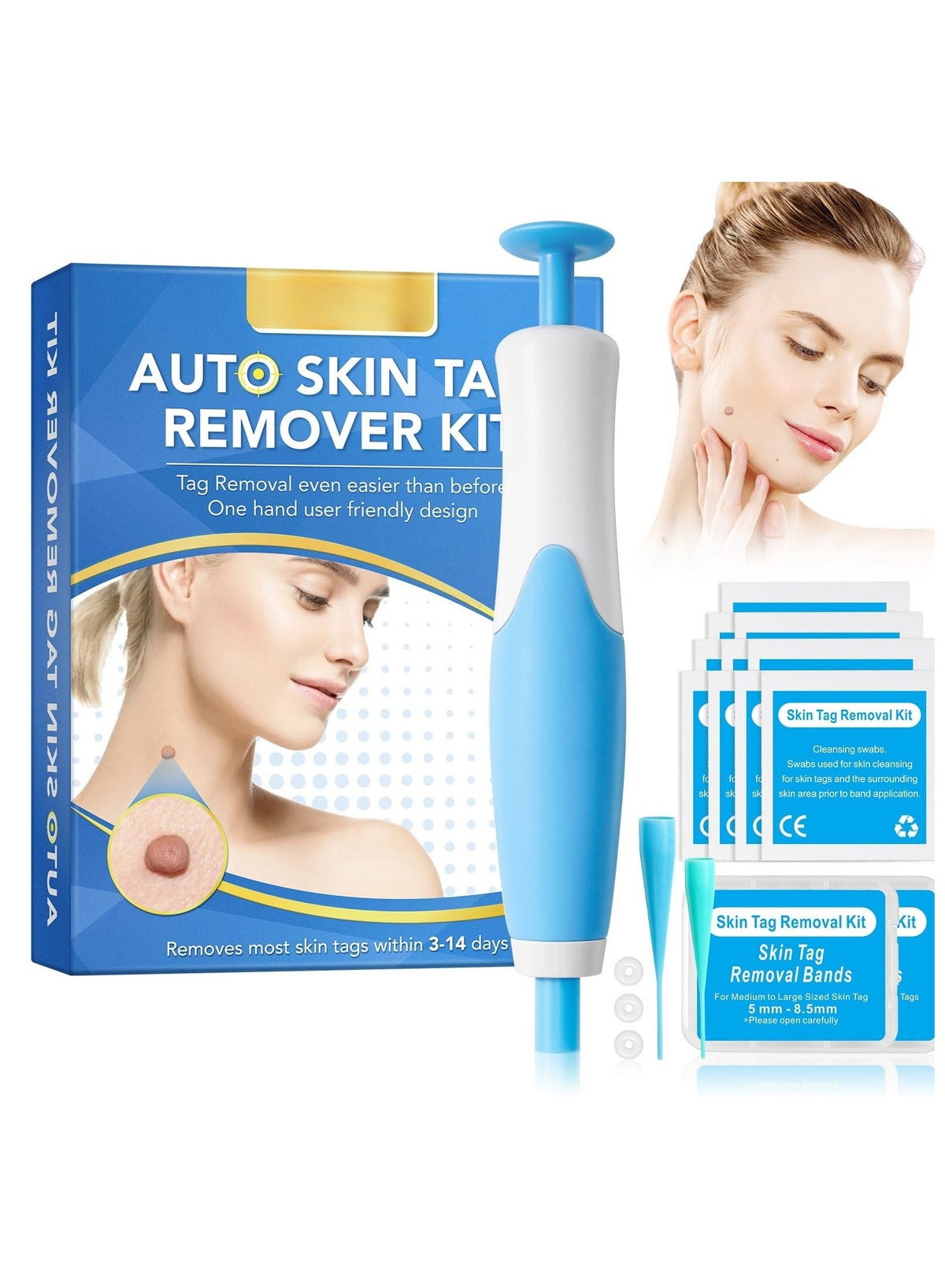 Tag Cleaner iQeouc Wart Cleaning Tool Skin Tag Removal Kit Double Head Blue | Best ...