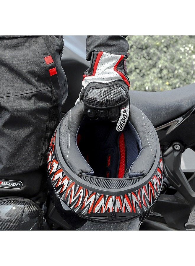 Motorcycle Gloves for Men Women Touchscreen Motocross Dirt Bike Riding Gloves All Finger with Carbon Fiber Protective Hard Knuckles Black Size XXL - Image 4