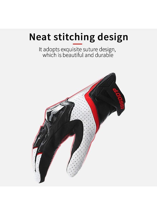 Motorcycle Gloves for Men Women Touchscreen Motocross Dirt Bike Riding Gloves All Finger with Carbon Fiber Protective Hard Knuckles Black Size XXL - Image 5