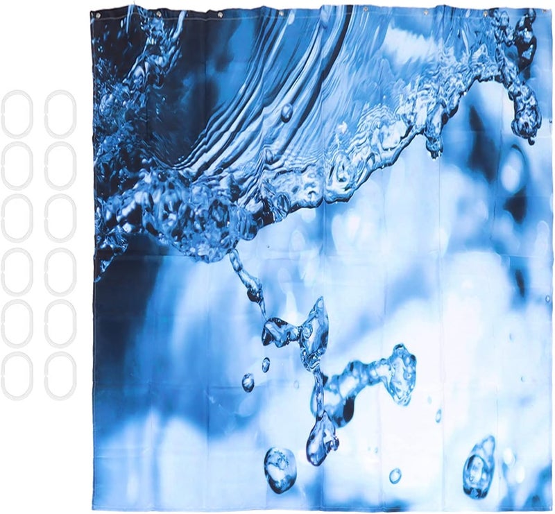 Shower Curtain Set with Rings, Bathroom Hanging Curtain, High - Definition Digital Printing, Durable Polyester Pongee Material, Easy to Install and Clean for Home Decora (150 * 180 cm) - Image 1