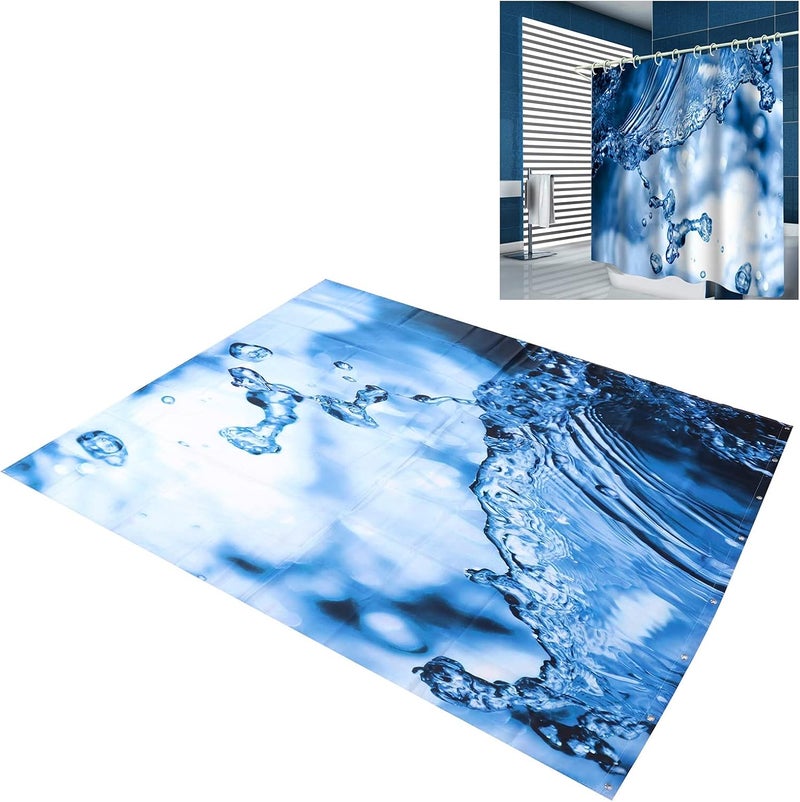 Shower Curtain Set with Rings, Bathroom Hanging Curtain, High - Definition Digital Printing, Durable Polyester Pongee Material, Easy to Install and Clean for Home Decora (150 * 180 cm) - Image 4