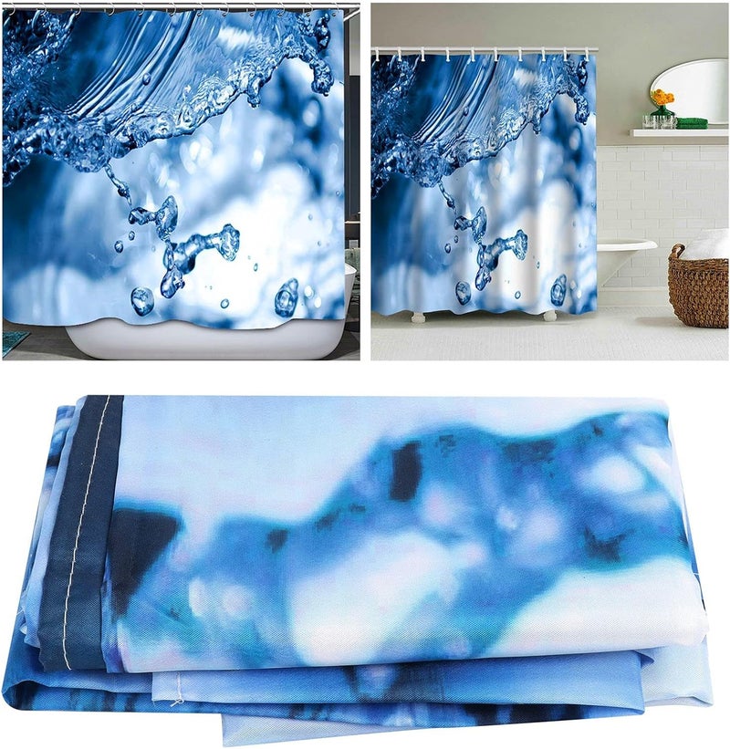 Shower Curtain Set with Rings, Bathroom Hanging Curtain, High - Definition Digital Printing, Durable Polyester Pongee Material, Easy to Install and Clean for Home Decora (150 * 180 cm) - Image 5