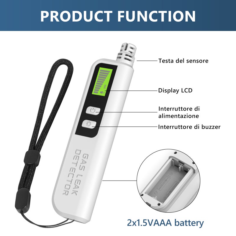 Portable Combustible Gas Leak Finder, QTX-1 Handheld Gas Leak Monitor Tool, 50–1000 ppm Range, Sound Alert, Suitable for Natural Gas, LPG, Methane, Propane - Image 5