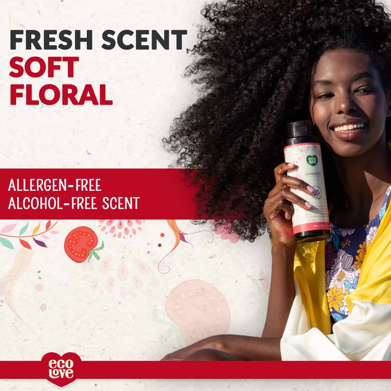 ecoLove - Natural Moisturizing Body Wash for Dry Skin - Organic Tomato and Beetroot - No SLS or Parabens - Vegan and Cruelty-Free Shower Gel, 17.6 oz - Image 3