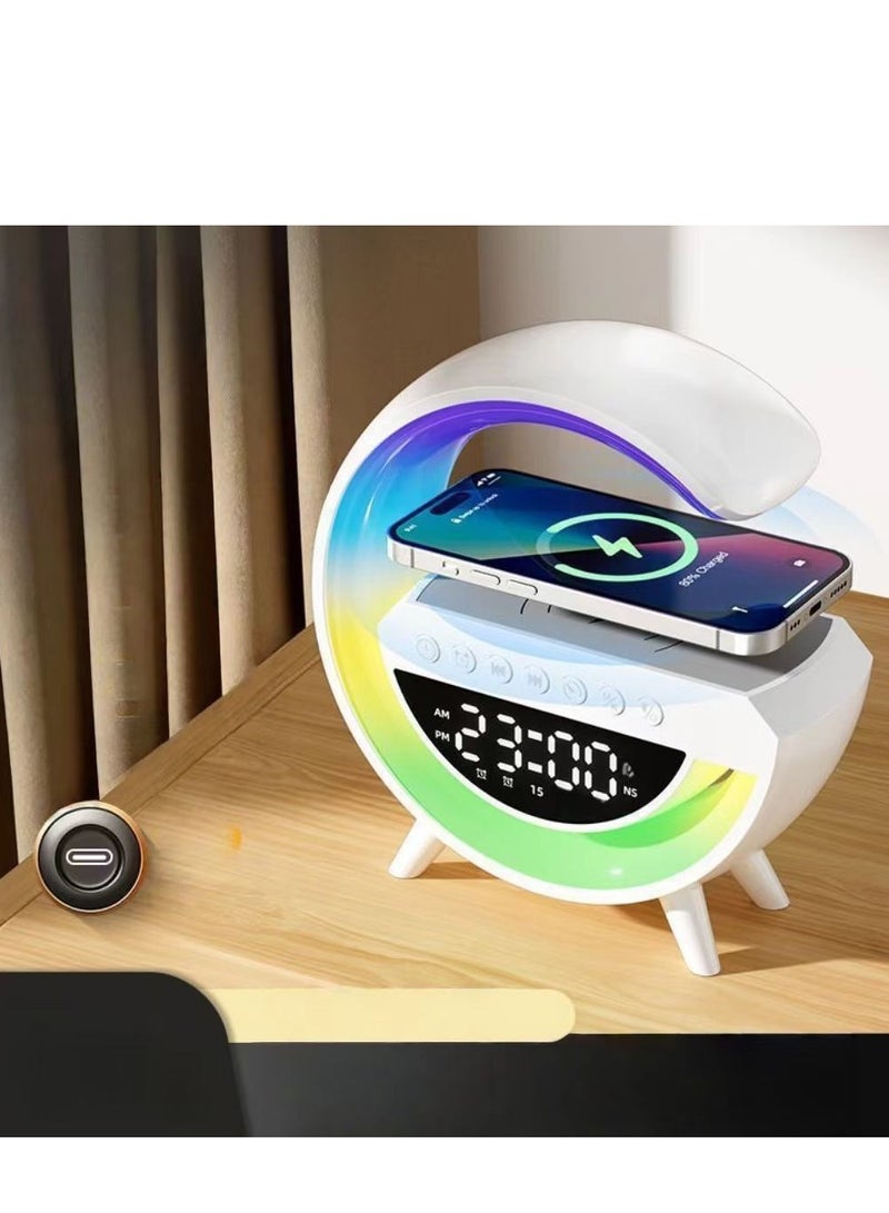 Light color changing Bluetooth speaker technology fashionable speakers can charge mobile phones wirelessly Audio bedside night light audio multifunction - Image 2