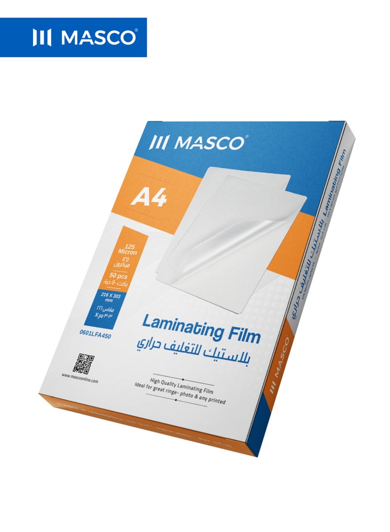 MASCO A4 Laminating Film 125 Micron, Thermal Lamination Sheets, 50 Pieces - Image 2