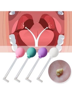 1 Pack Tonsil Stone Remover Vacuum Kit with PVC Suction Ball Cleaning Oral Care Oral Removal Suction Dental Cupping Tool Rubber Tip Gum Stimulator (Random Colors Sent)