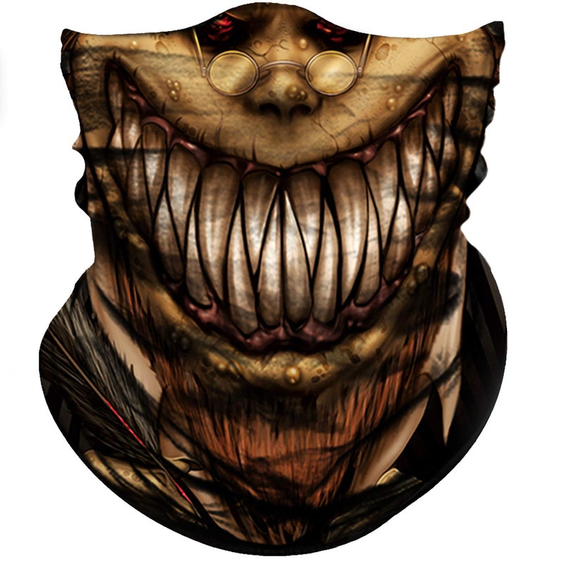 Obacle قناع وجه جمجمة أوباكل - حماية من الغبار والشمس والرياح، أنبوب ثلاثي الأبعاد بدون seams، بندانا متينة لارتداء الرأس لركوب الدراجات النارية وصيد الأسماك وركوب الدراجات والمهرجانات (هيكل عظمي بني) - Image 1