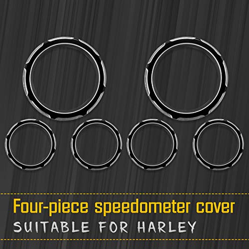 KATUR 4" Speedometer Cover Electra Glide Gauge Cover Road King 2" Burst Bezel Kit Compatible with Harley Street Glide 1996-2013 (Black) - Image 4