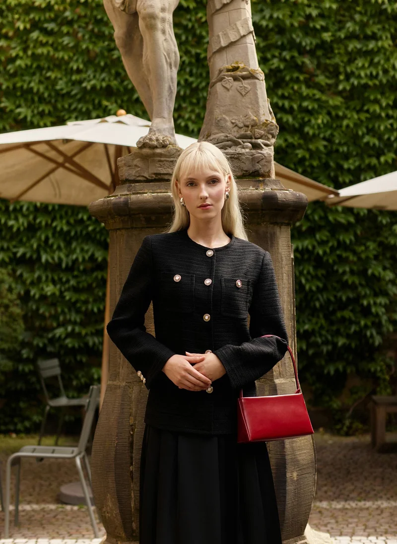 Lichi Elongated jacket in textured fabric