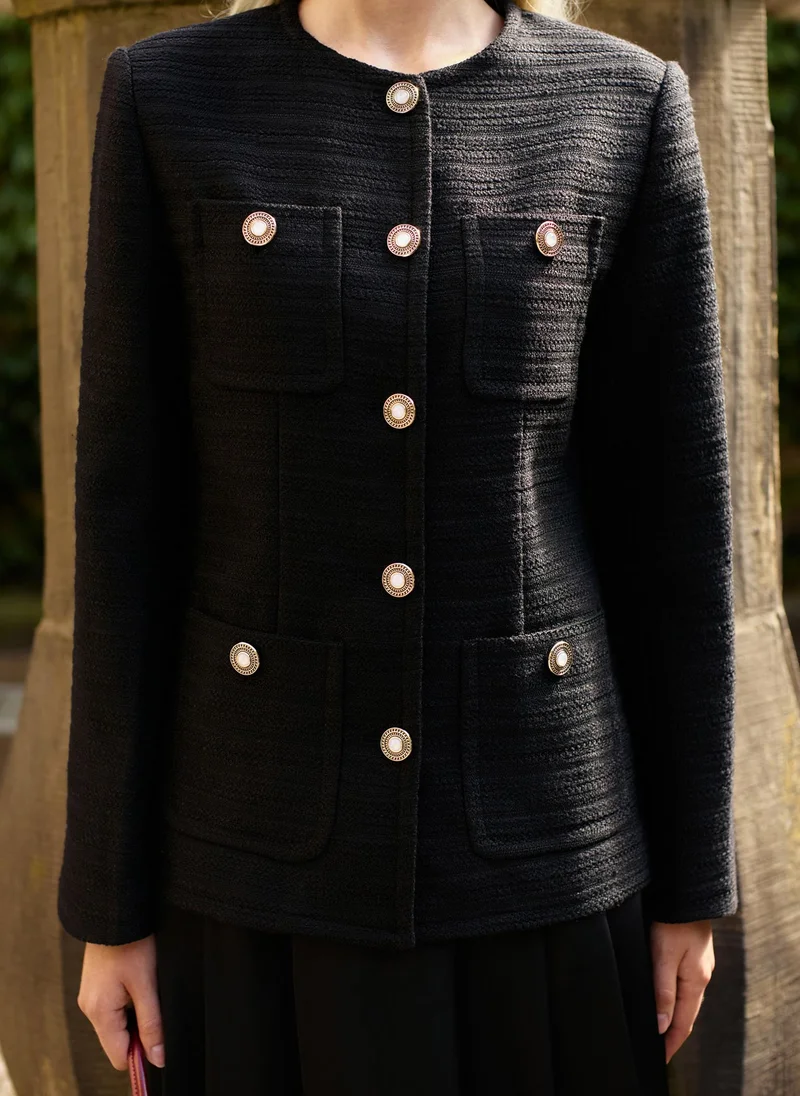 Lichi Elongated jacket in textured fabric
