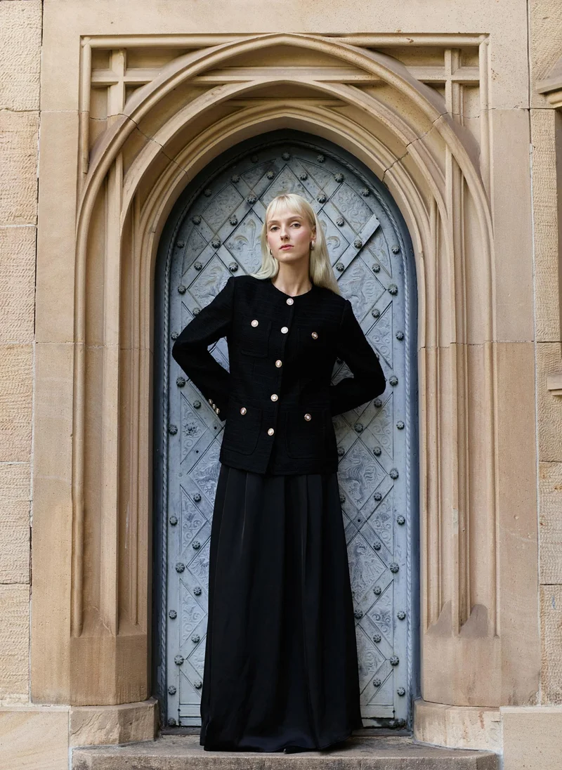 Lichi Elongated jacket in textured fabric