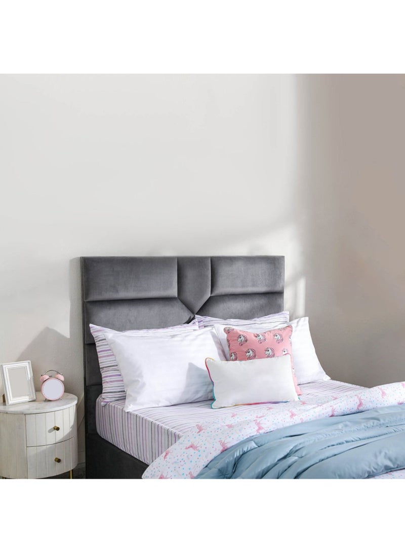 Karnak Estella Premium Upholstered Velvet Bed Frame Bedroom Furniture Strong And Sturdy Modern Design Wooden Bed | Quiet & Comfortable Bed (Queen - 160x200cm, Grey) - Image 1