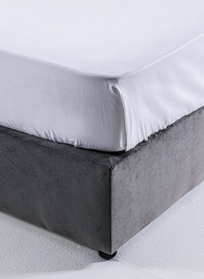 Karnak Estella Premium Upholstered Velvet Bed Frame Bedroom Furniture Strong And Sturdy Modern Design Wooden Bed | Quiet & Comfortable Bed (Queen - 160x200cm, Grey) - Image 4
