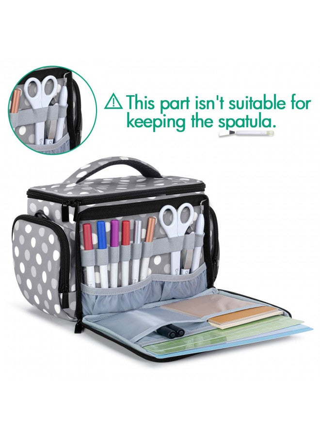 LUXJA LUXJA Carrying Bag Compatible with Cricut Joy, Carrying Case Compatible with Cricut Joy and Tool Set, Tote Compatible with Cricut Joy (with Supplies Storage Sections, Patent Pending), Polka Dots - Image 3