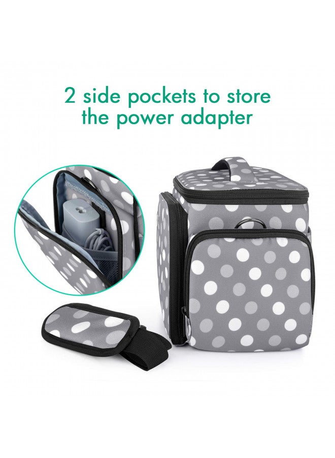 LUXJA LUXJA Carrying Bag Compatible with Cricut Joy, Carrying Case Compatible with Cricut Joy and Tool Set, Tote Compatible with Cricut Joy (with Supplies Storage Sections, Patent Pending), Polka Dots - Image 4