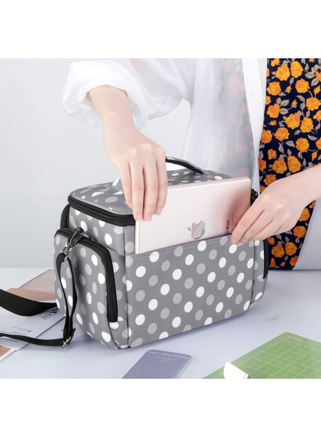 LUXJA LUXJA Carrying Bag Compatible with Cricut Joy, Carrying Case Compatible with Cricut Joy and Tool Set, Tote Compatible with Cricut Joy (with Supplies Storage Sections, Patent Pending), Polka Dots - Image 5