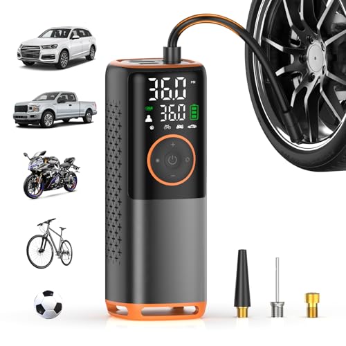 ZSX Tire Inflator Portable Air Compressor160 PSI Car Tire Air Pump Bike Pump with Gauge Portable Tire Pump for Car Bike Motorcycle Tires Balls and More - Image 1