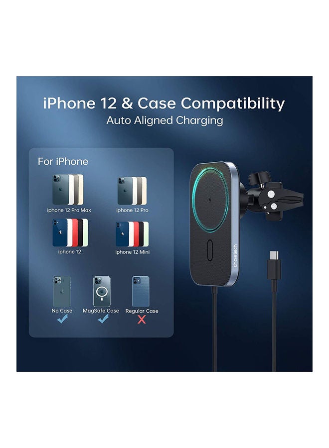 CHOETECH MagSafe Magnetic Magleap Wireless Car Charger For I Phone 13/12 Series - Image 3