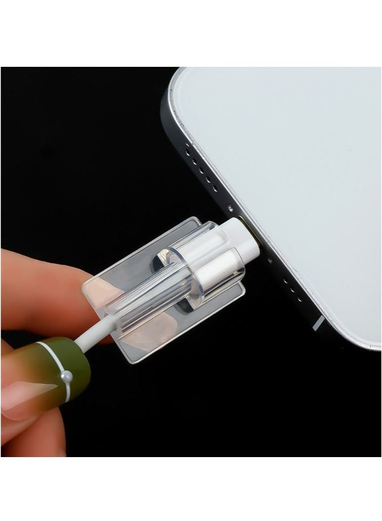 5PCS Transparent Cable Protector Cover Sleeve For IPhone，Charger Cable Protector for iPhone Charger,Univeral Silicon Mini Data Charger Cable Saver,Cable Chomper - Image 2