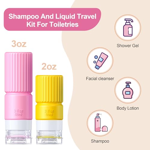 Tocelffe 19 pack Travel Bottles for Toiletries,TSA Approved Silicone Travel Containers for Toiletries,Leak Proof 3oz Refillable Liqus Shampoo And Conditioner Travel Essentials toiletr - Image 4