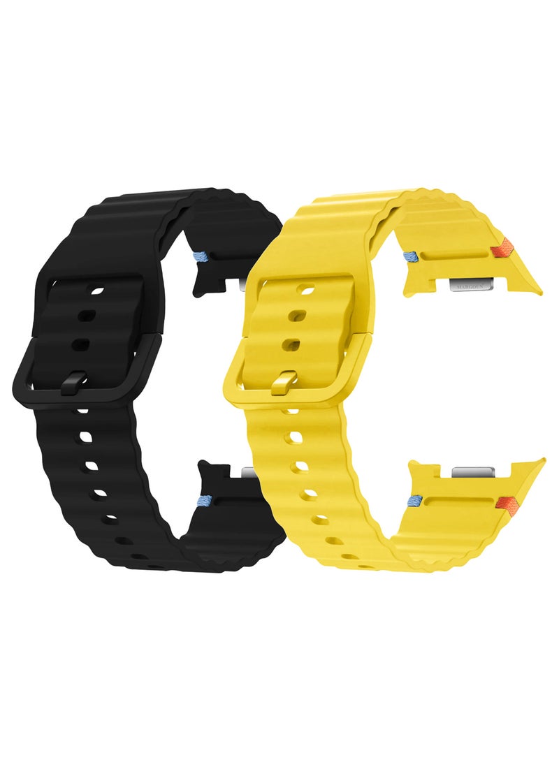 CATANES 2 Packs Silicone Ocean Band for Samsung Galaxy Watch 8 Classic 46mm and Watch 8 40mm 44mm - Sport Band Strap - Image 1