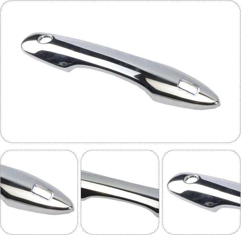 BENXUTO Door Handle Cover Trim Compatible with Toyota Camry 2018-2024 Corolla Avalon 2019-2022 Pruis Hatchback 2016-2019 Accessories Exterior Door Handle Protector with 2 Smart Key Entry Holes Chrome - Image 4
