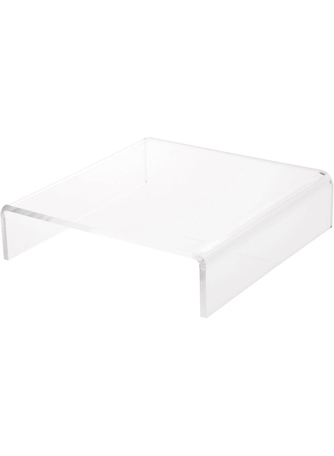 TPGP Clear Acrylic Short Square Display Riser, 2" H X 8" W X 8" D, Pack Of 3
